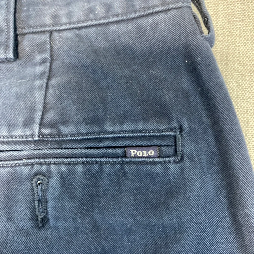 Polo Ralph Lauren Mens Navy Blue Chino Pants 34x32 Straight Leg Cotton Trousers